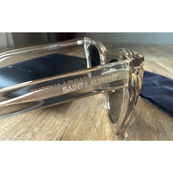 SAINT LAURENT KATE SL214 023 55 20-145 L CAT EYE SUNGLASSES IN NUDE MIRROR